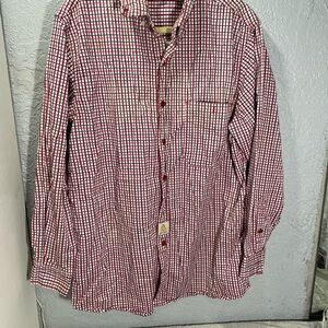 Red and White Checkered Men's Shirt